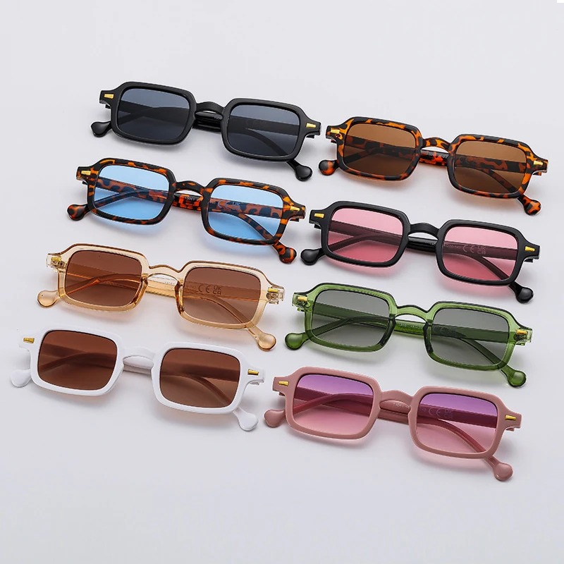 Women Fashion Glasses - نظارات شمسية فاخرة مستطيلة الشكل للنساء،