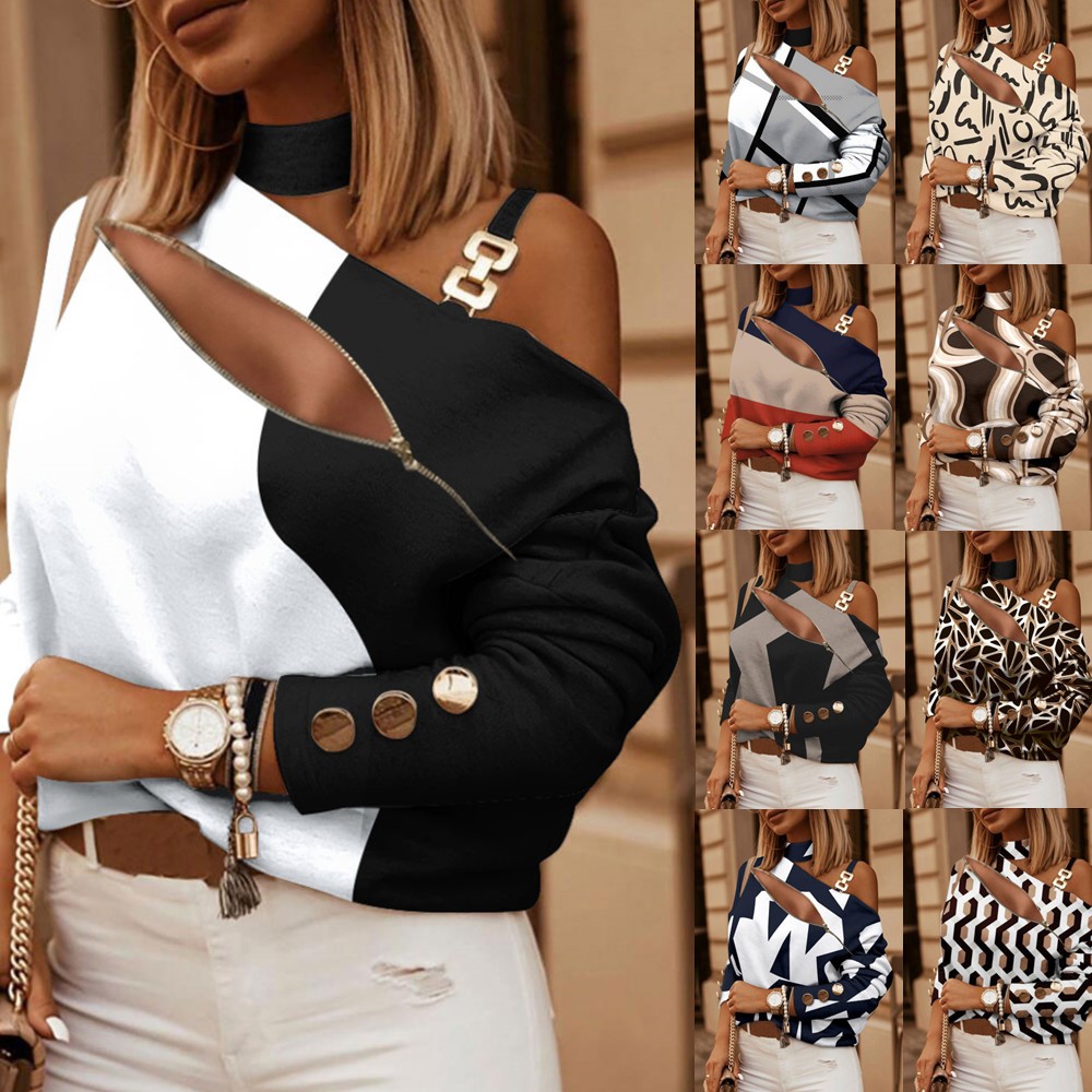 Off Shoulder Top - بلوزة نسائية بكتف مكشوف مع تفاصيل
