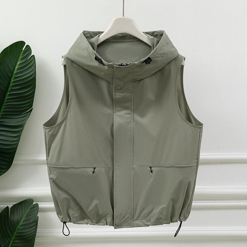 Women'S Fashion Utility Vest - سترة نسائية بدون أكمام بغطاء رأس