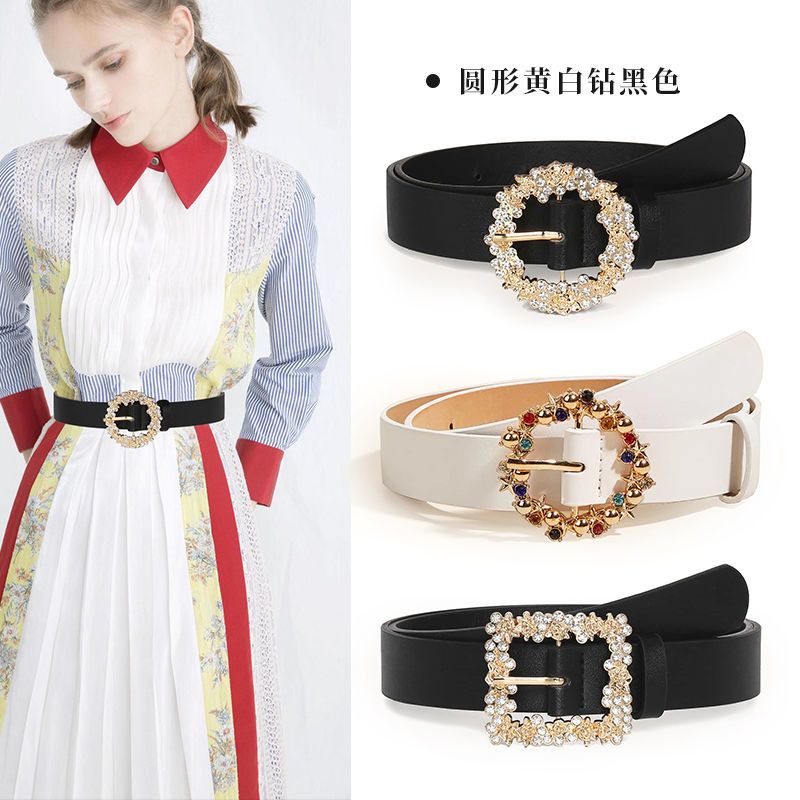 Women'S Fashion Trends Fall 2025 - حجر الراين مشبك حزام النمط الغربي