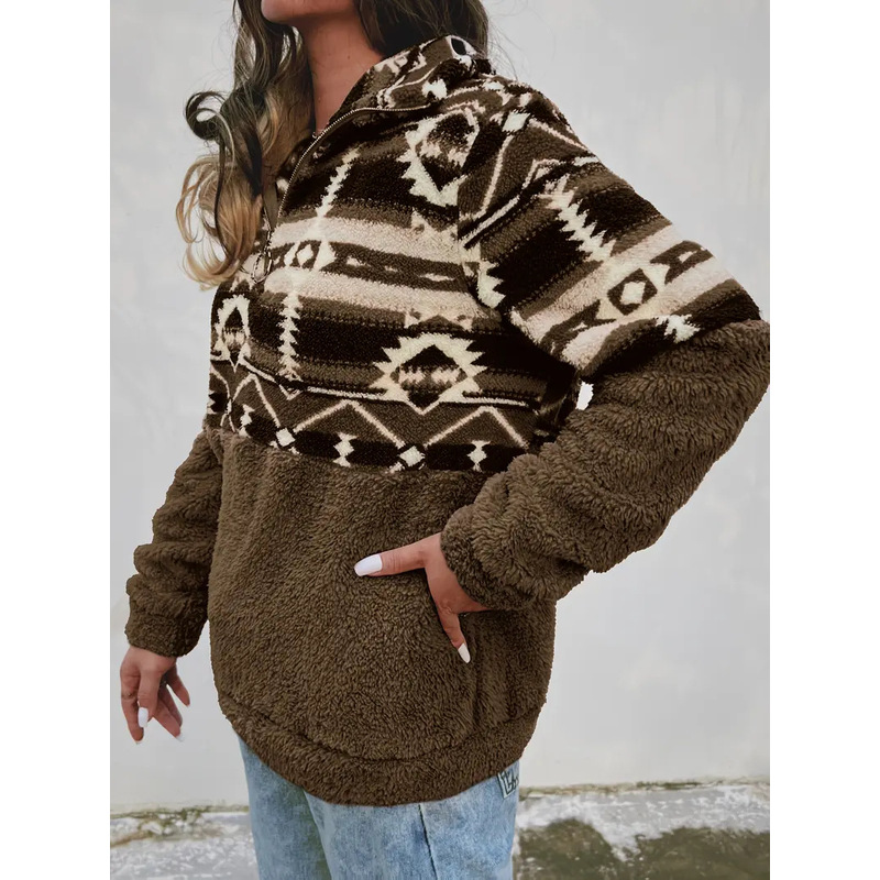 Women'S Fashion Jackets Amazon - جاكيت أمازون بنمط هندسي بأكمام طويلة