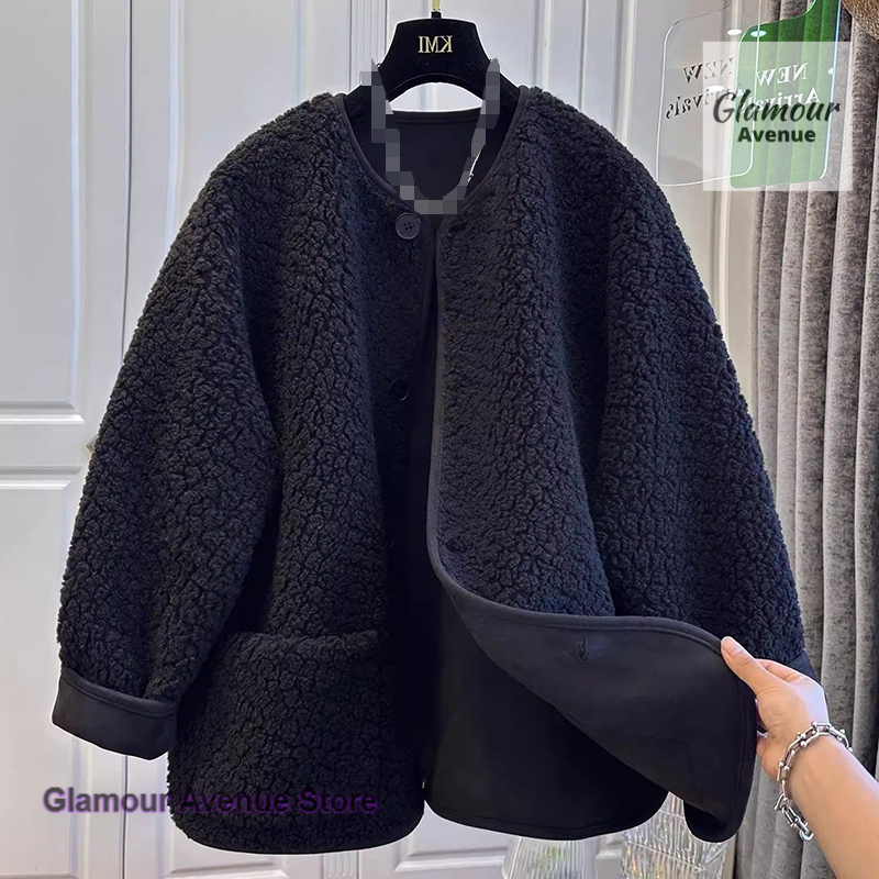 Sherpa Coat Women - معطف صوف امبسوول على الطراز الكوري