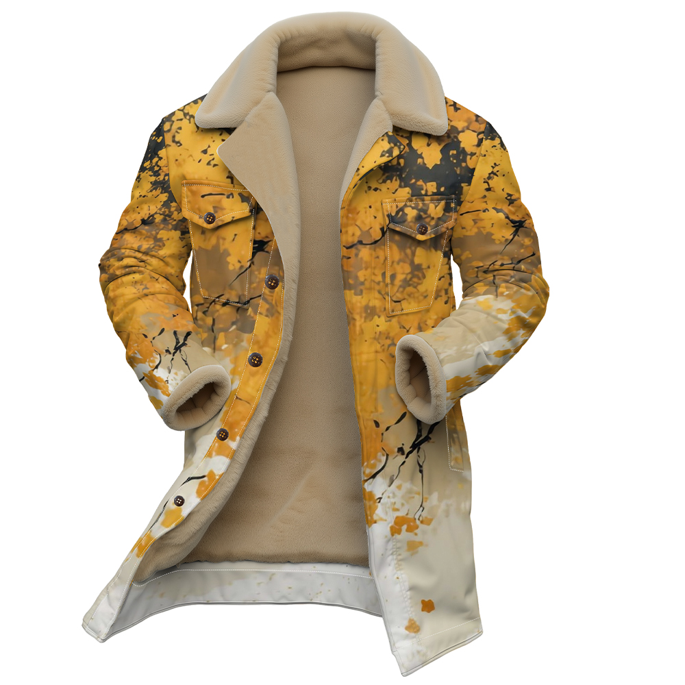 Sherpa Coat Women - سترة بطبعة زهور تجريدية للجنسين مع