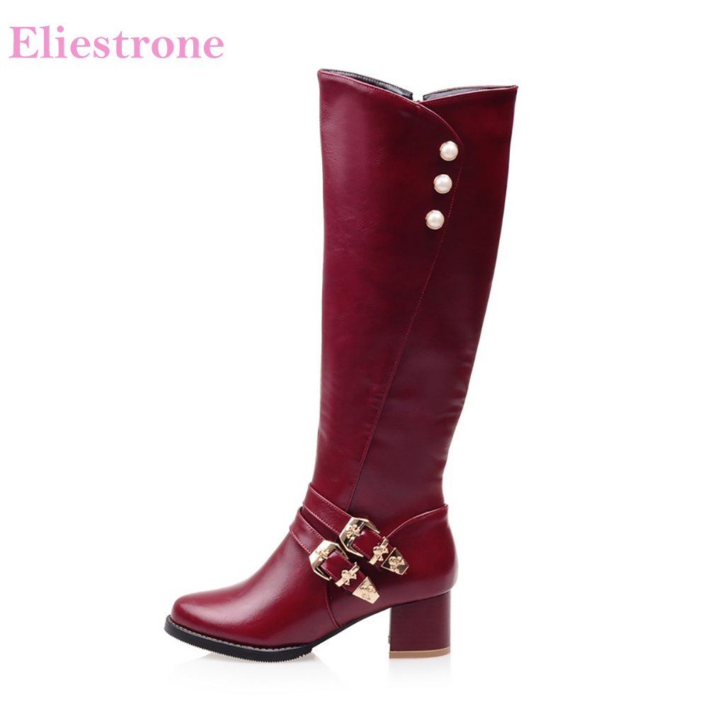 Women'S Fashion Knee High Boots - Brand New موضة الأحمر الأسود النساء