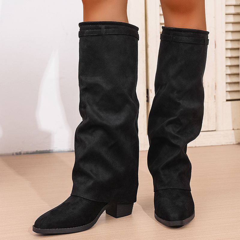 موضة الانزلاق على عالية الكعب  - مراجعة Women'S Fashion Knee High Boots وسعره