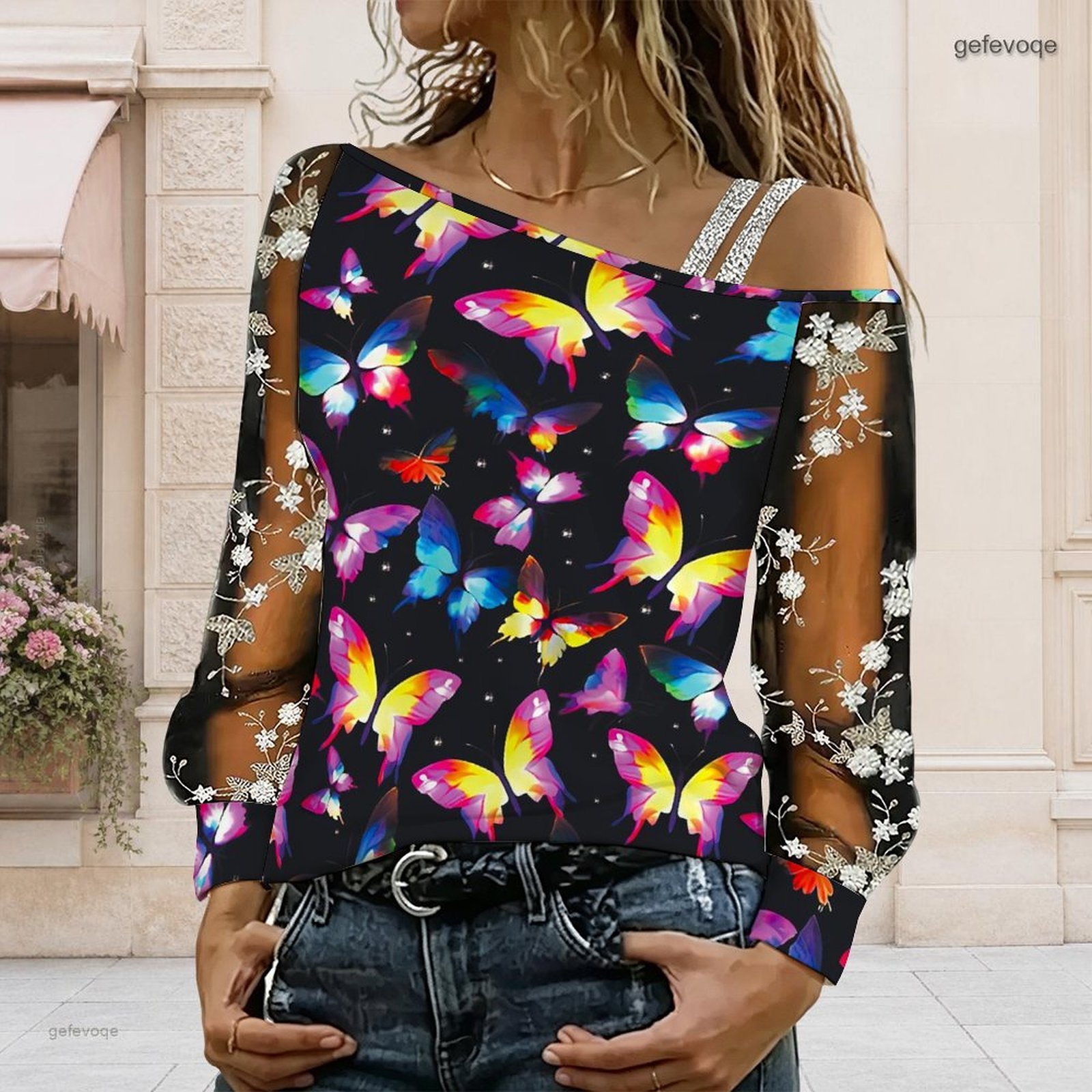 بلوزة نسائية مكشوفة الكتفين، ت - مراجعة Off Shoulder Top وسعره