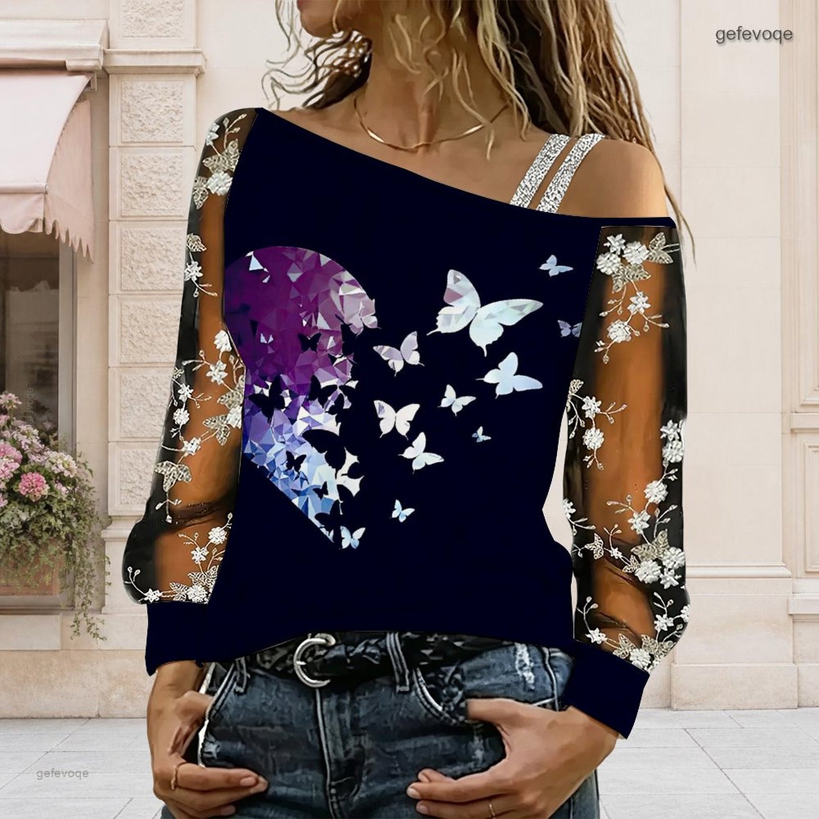 بلوزة نسائية مكشوفة الكتفين، ت - مراجعة Off Shoulder Top وسعره