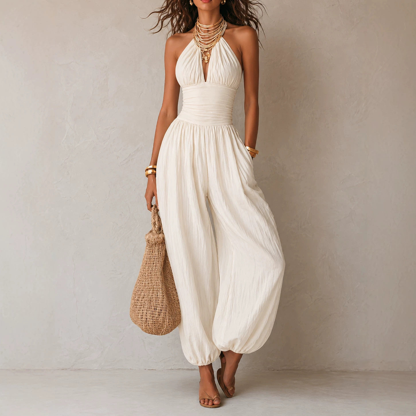 جمبسوت نسائي صيفي ضيق بياقة رس - مراجعة Women'S Fashion Overalls وسعره