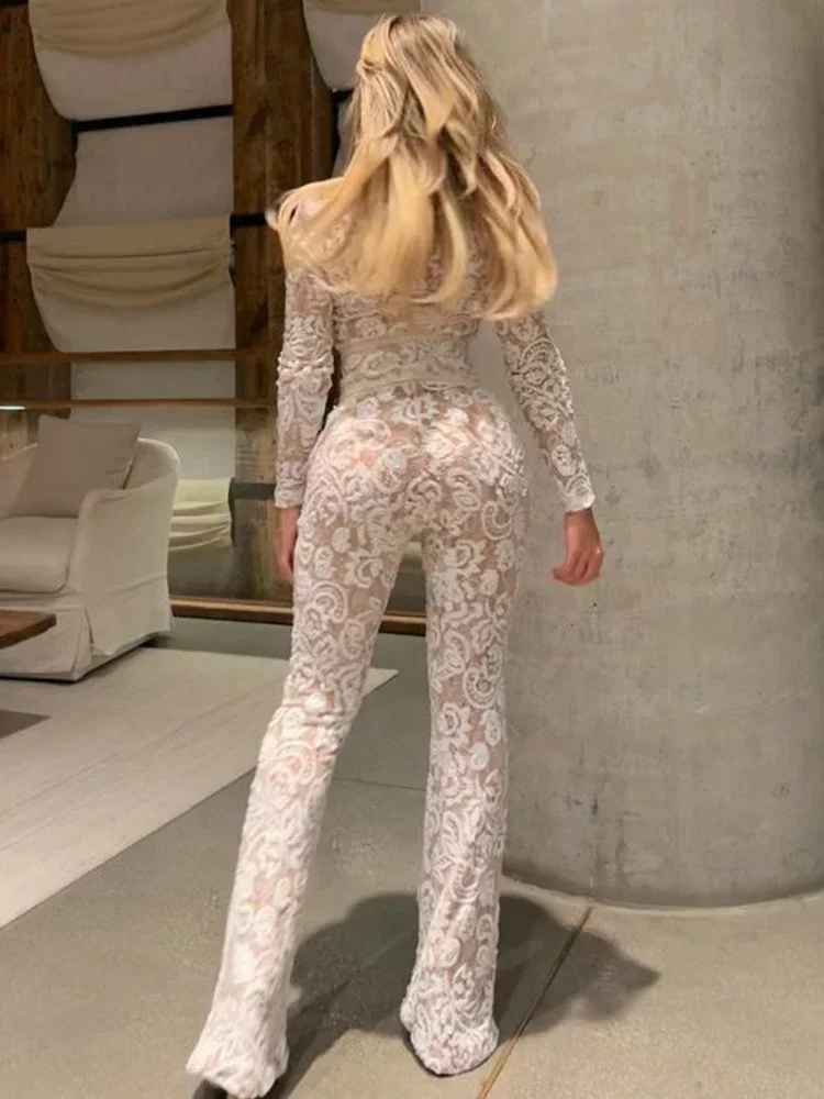 بذلة نسائية بترتر دانتيل بأكما - مراجعة Women'S Fashion Overalls وسعره