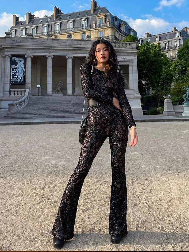 بذلة نسائية بترتر دانتيل بأكما - مراجعة Women'S Fashion Overalls وسعره