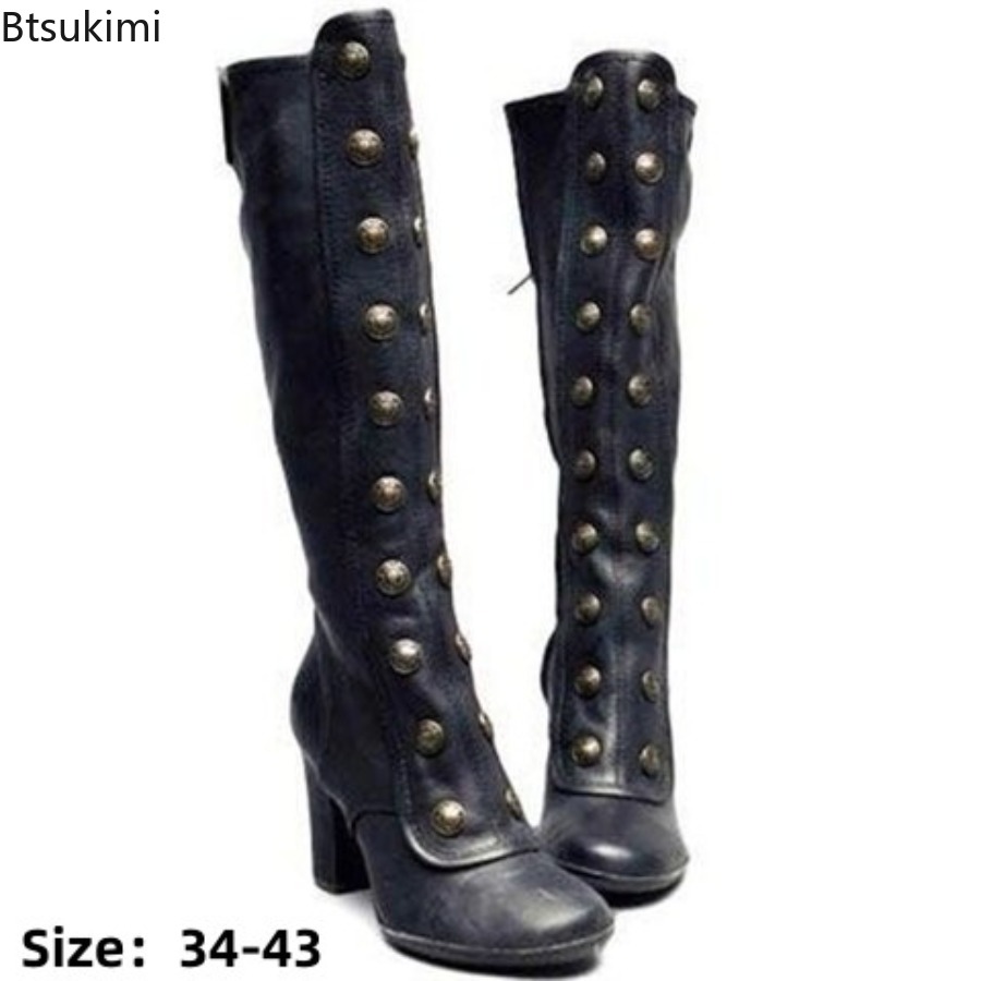 أحذية نسائية سوداء عصرية بتصمي - مراجعة Women'S Fashion Knee High Boots وسعره