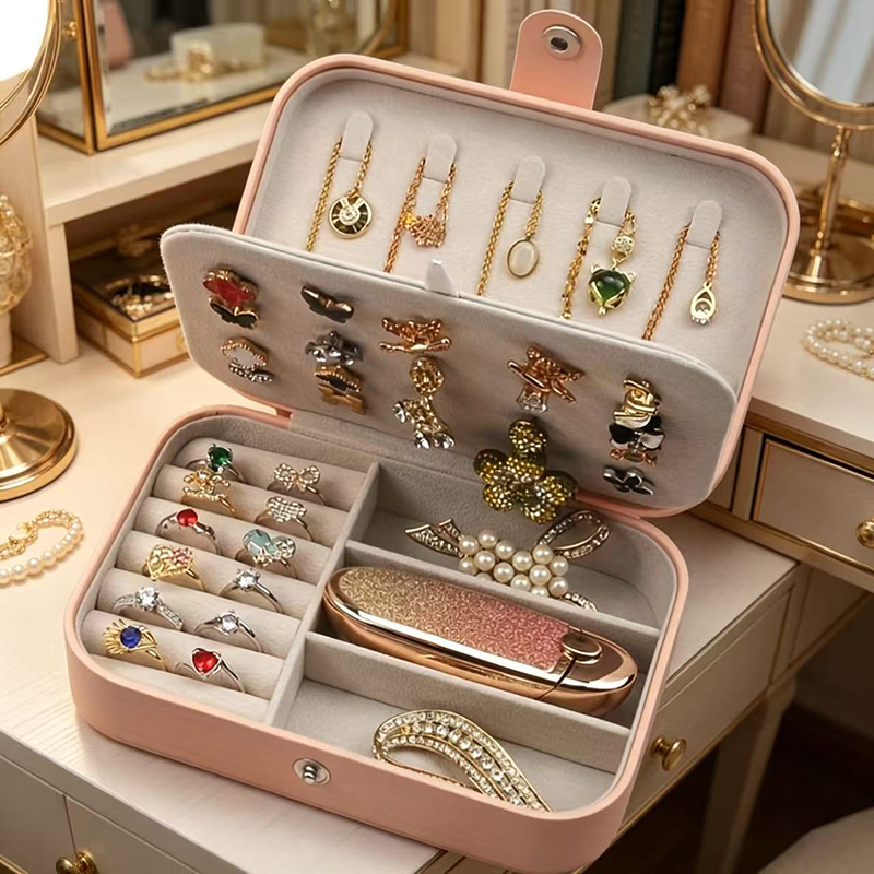 صندوق مجوهرات محمول مخصص وشخصي - مراجعة Women Fashion Necklace وسعره