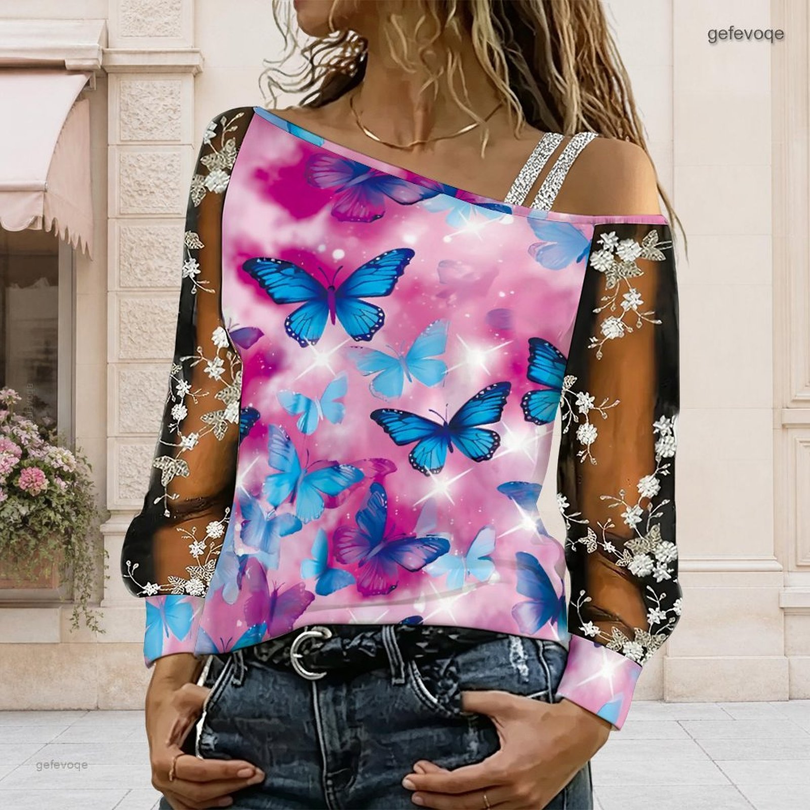 بلوزة نسائية مكشوفة الكتفين، ت - مراجعة Off Shoulder Top وسعره