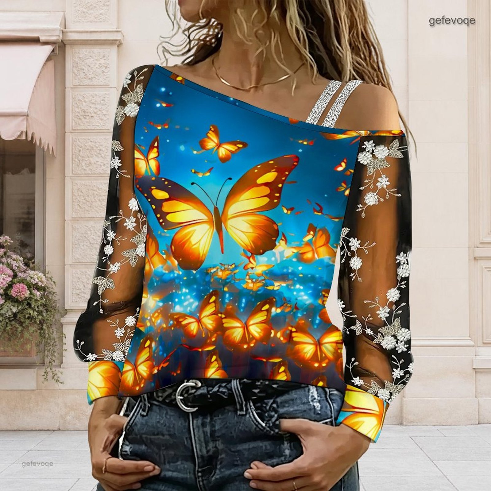 بلوزة نسائية مكشوفة الكتفين، ت - مراجعة Off Shoulder Top وسعره