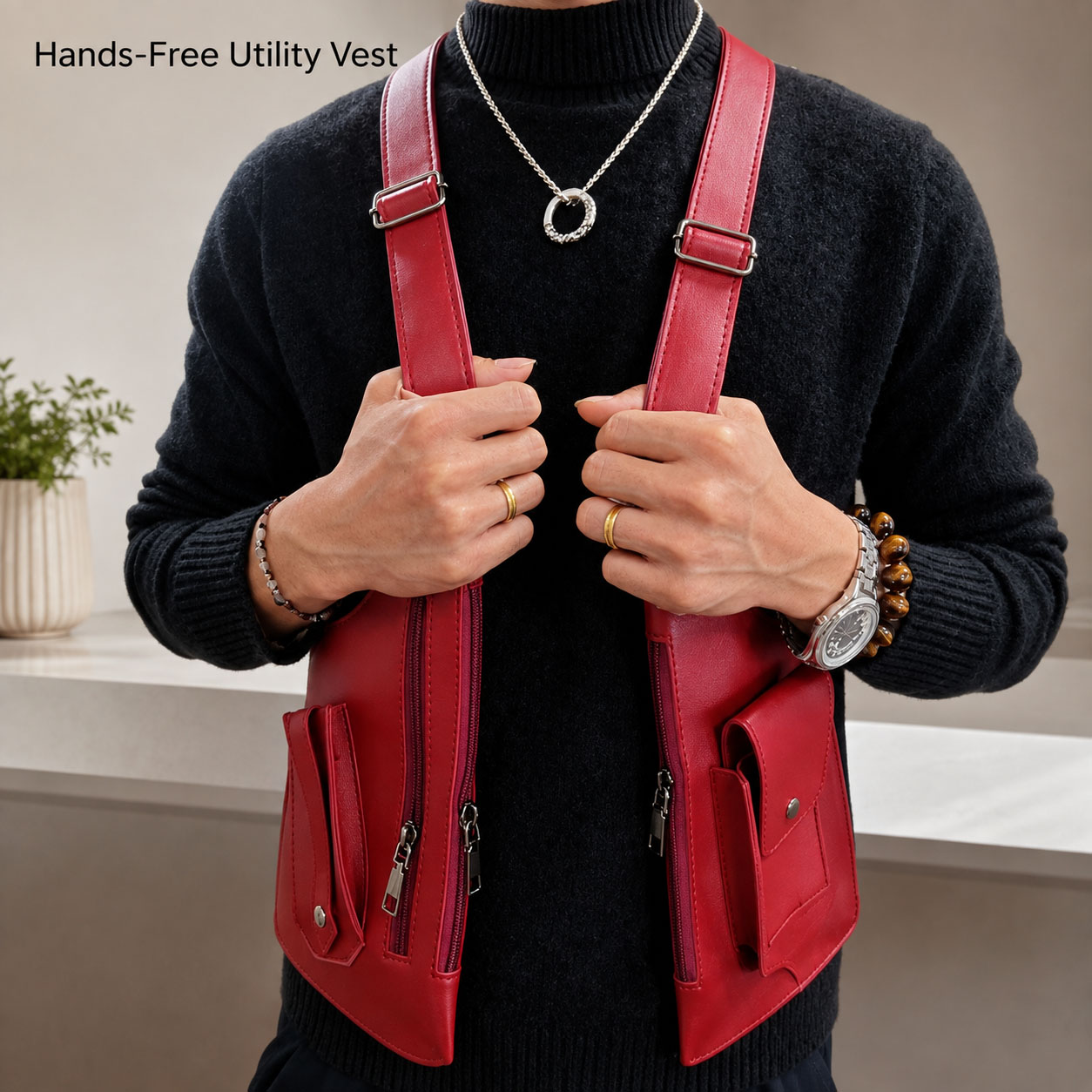 حقيبة صدر جلدية للرجال والنساء - مراجعة Women'S Fashion Utility Vest وسعره