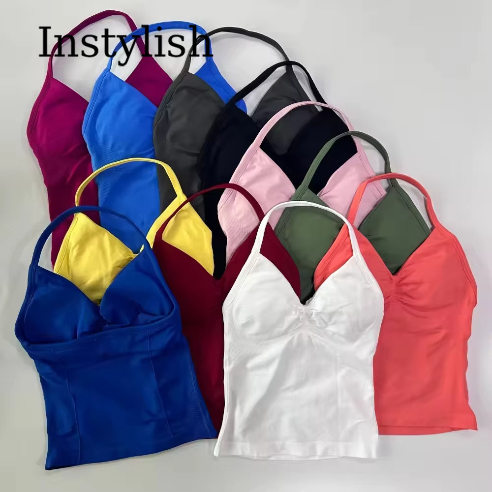 طقم يوجا نسائي من قطعتين بدون  - مراجعة V Neck Cami Top وسعره