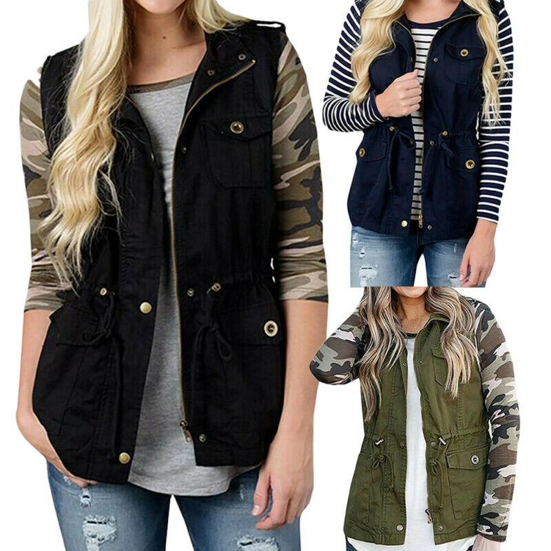 سترة سفاري مع جيوب ورباط للنسا - مراجعة Women'S Fashion Utility Vest وسعره