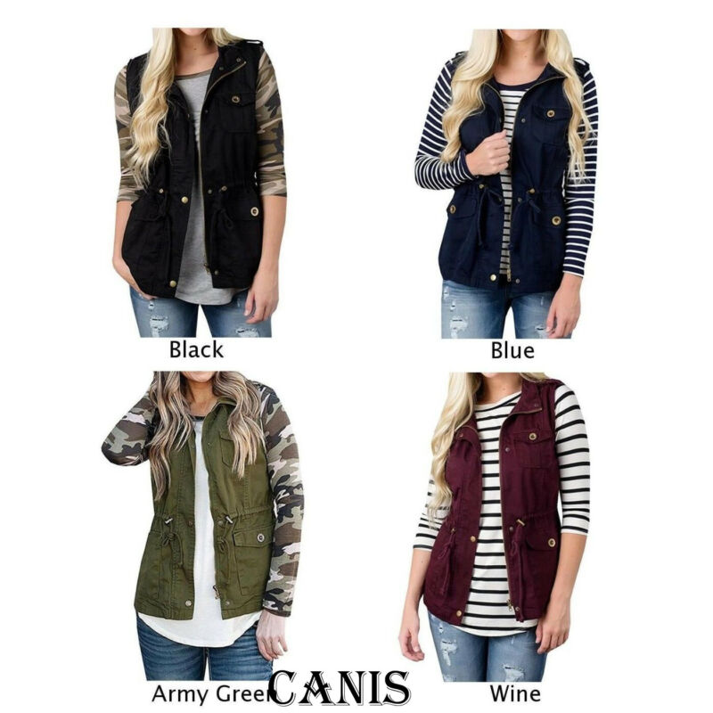 سترة سفاري مع جيوب ورباط للنسا - مراجعة Women'S Fashion Utility Vest وسعره