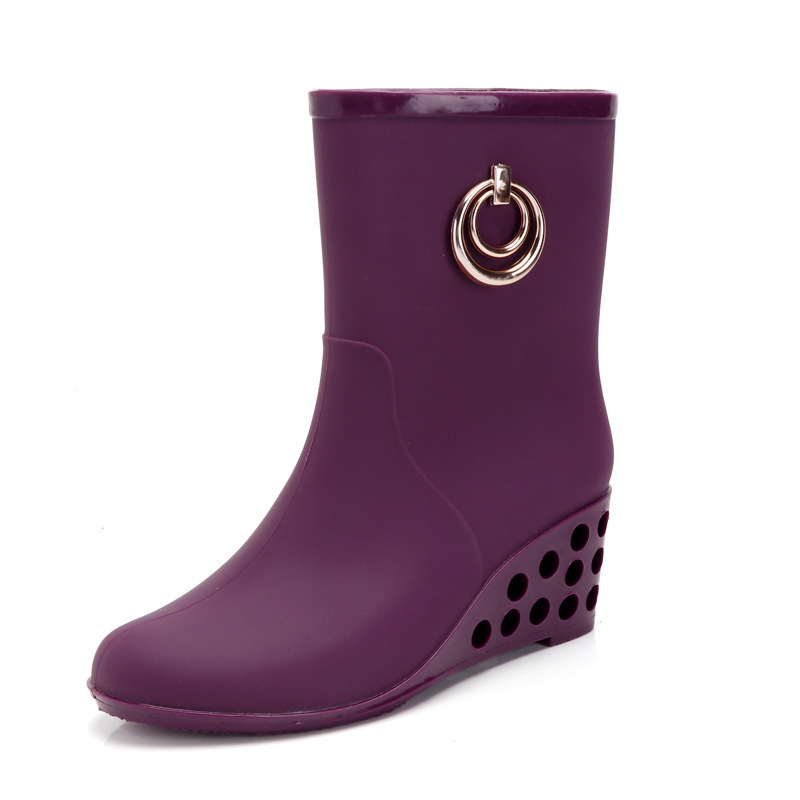 أزياء إسفين كعب أحذية المطر ال - مراجعة Women'S Fashion Gumboots وسعره