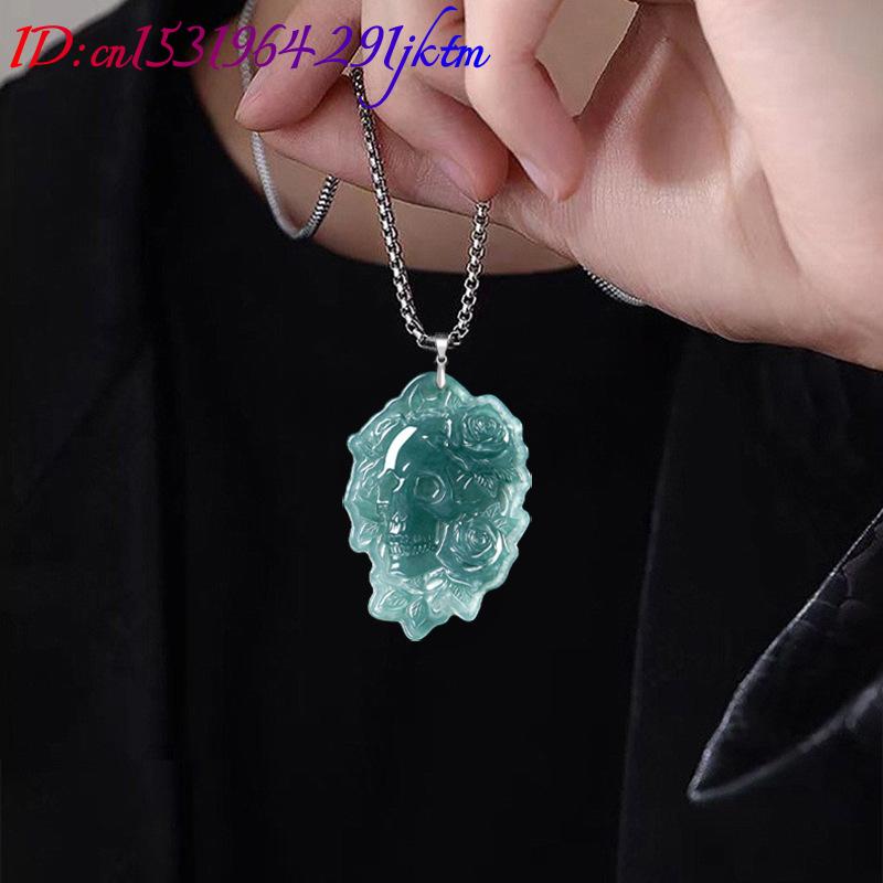قلادة جمجمة من اليشم البورمي ا - مراجعة Women Fashion Necklace وسعره